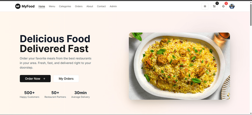MyFood – Food Delivery Platform