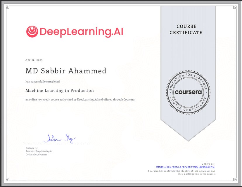  Machine Learning in Production